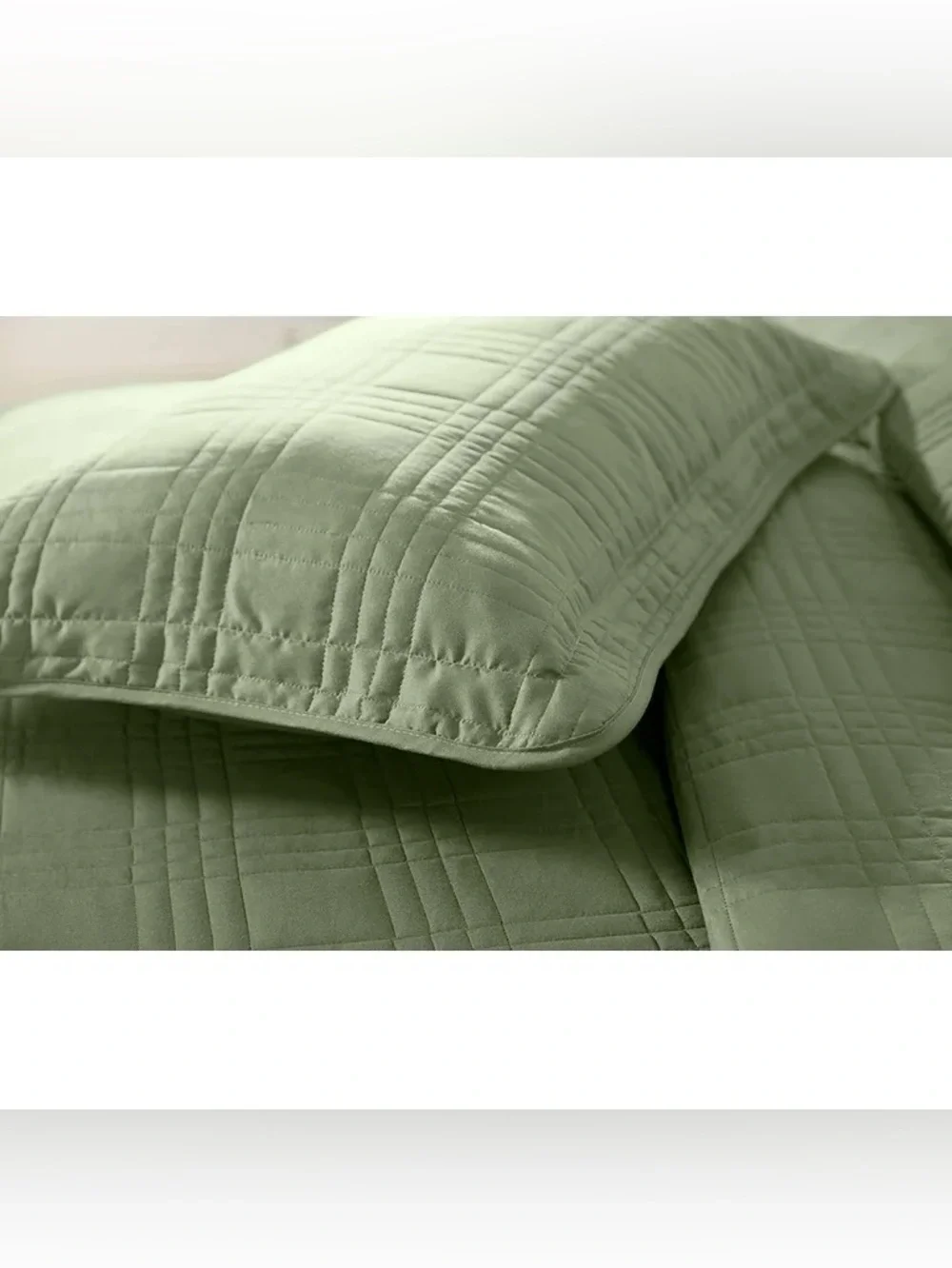 Sage Queen 3 piece Quilted Luxury Bedspread